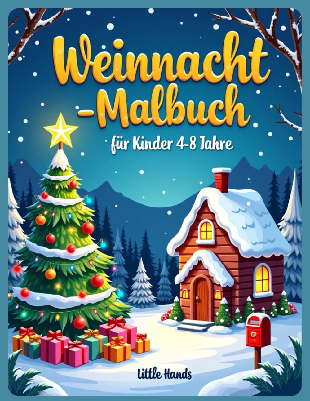 Weihnachts-Malbuch für Kinder 4-8 Jahre: 50 Festliche Ausmalmotive | Weihnachtsmann, Rentiere, Schneemänner & Elfen | Einseitige Seiten | Großformat ... Weihnachtsgeschenk für Jungen & Mädchen