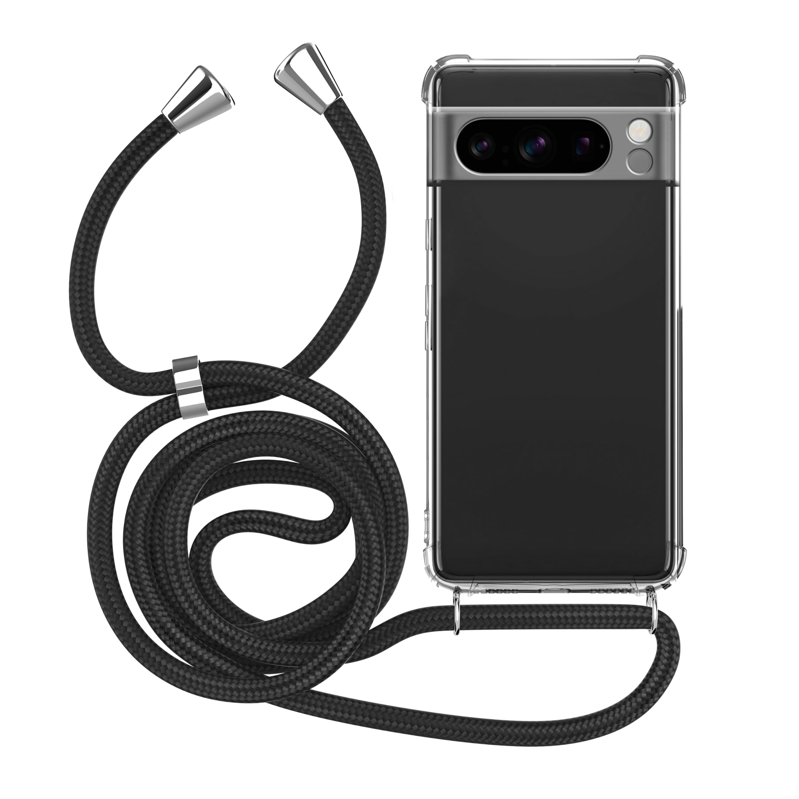 YAMCCCSE Custodia per Cellulare con Corda per Google Pixel 8 Case, Liquido Sabbie Mobili Bumper TPU Cover con Collana Practical Stylish/Necklace Cordoncino Cordino Tracolla
