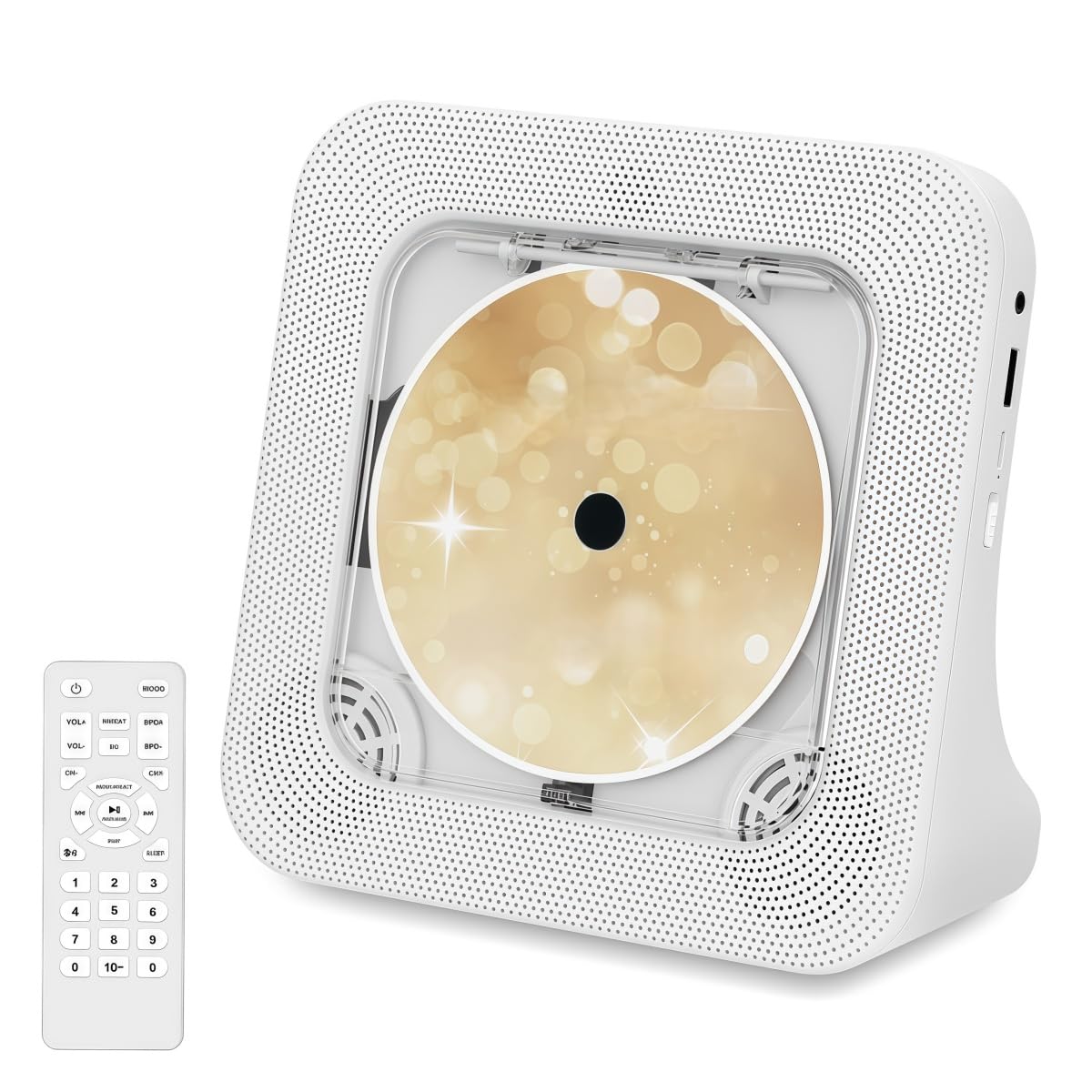 Tosuny Przenośny Odtwarzacz CD z Bluetooth 5.3, Stacjonarny Odtwarzacz CD z Głośnikiem HiFi, Wyświetlaczem LED, Radiem FM, Wyłącznikiem Czasowym, Odtwarzaniem z Kart AUX/USB/TF,