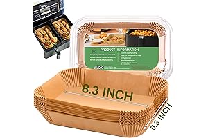 Rectangle Air Fryer Liners, Disposable Air Fryer Parchment Paper Squares for Ninja...