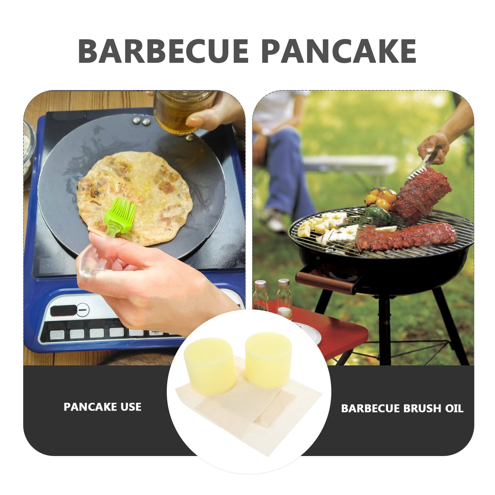 Tofficu 2 Tissus 2 Noyaux Brosse À Huile Pour Crêpes Avec Plateau Pratique Outil De Cuisine Multifonctionnel Pour Badigeonner Et Répartir L’Huile Uniformément