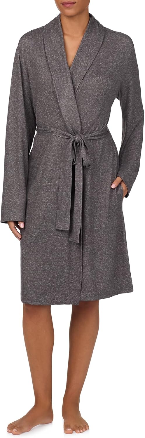 Nautica Womens Ultra-Soft Robe - Lightweight & Cozy Long Sleeve, Knee Length Bathrobe - Sweater Knit Sleepwear & Loungewear