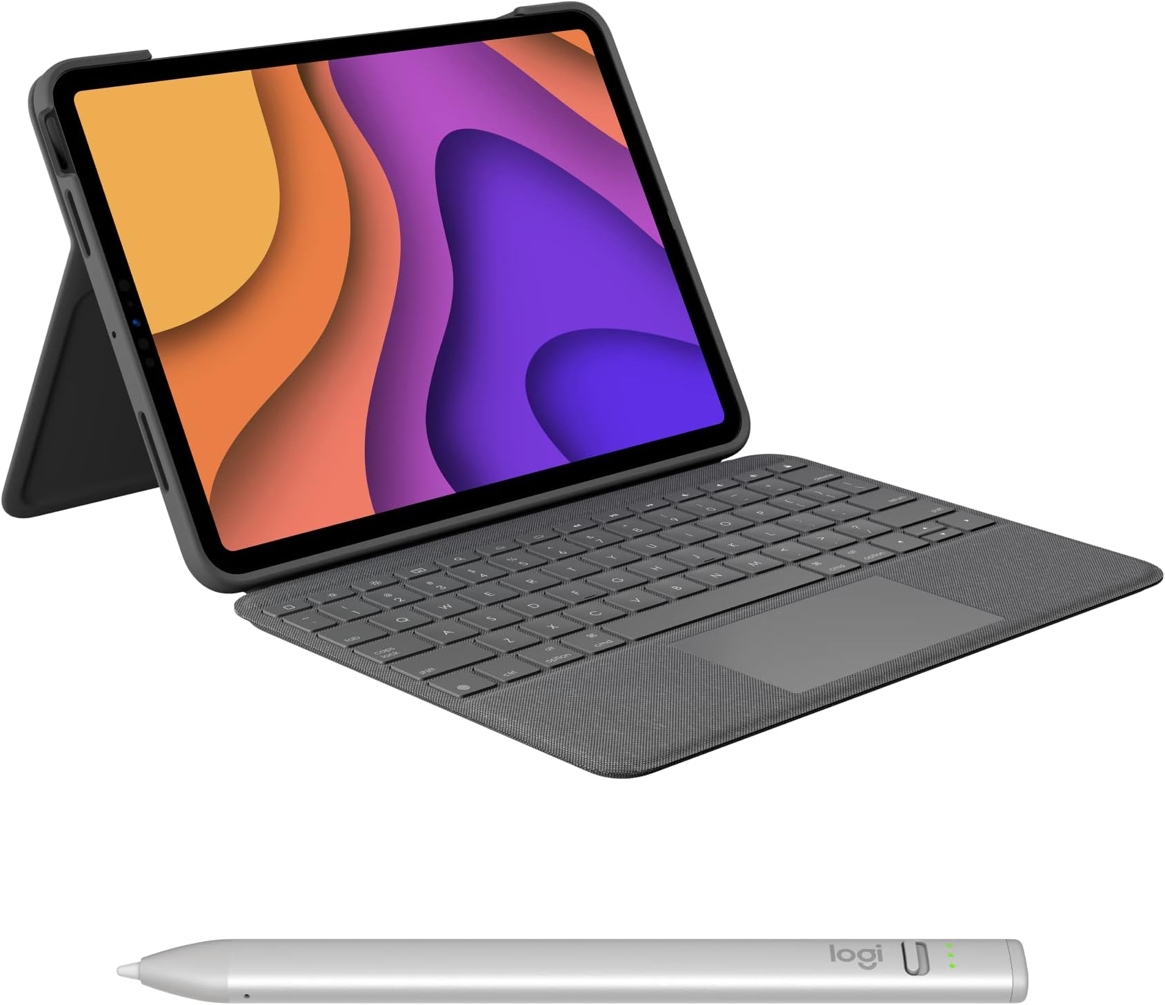 Logitech Folio Touch iPad Air (4th & 5th gen - 2020, 2022) Keyboard Case and Logitech Crayon (USB-C) Digital Pencil (2018 releases and later) - Graphite, USA Layout