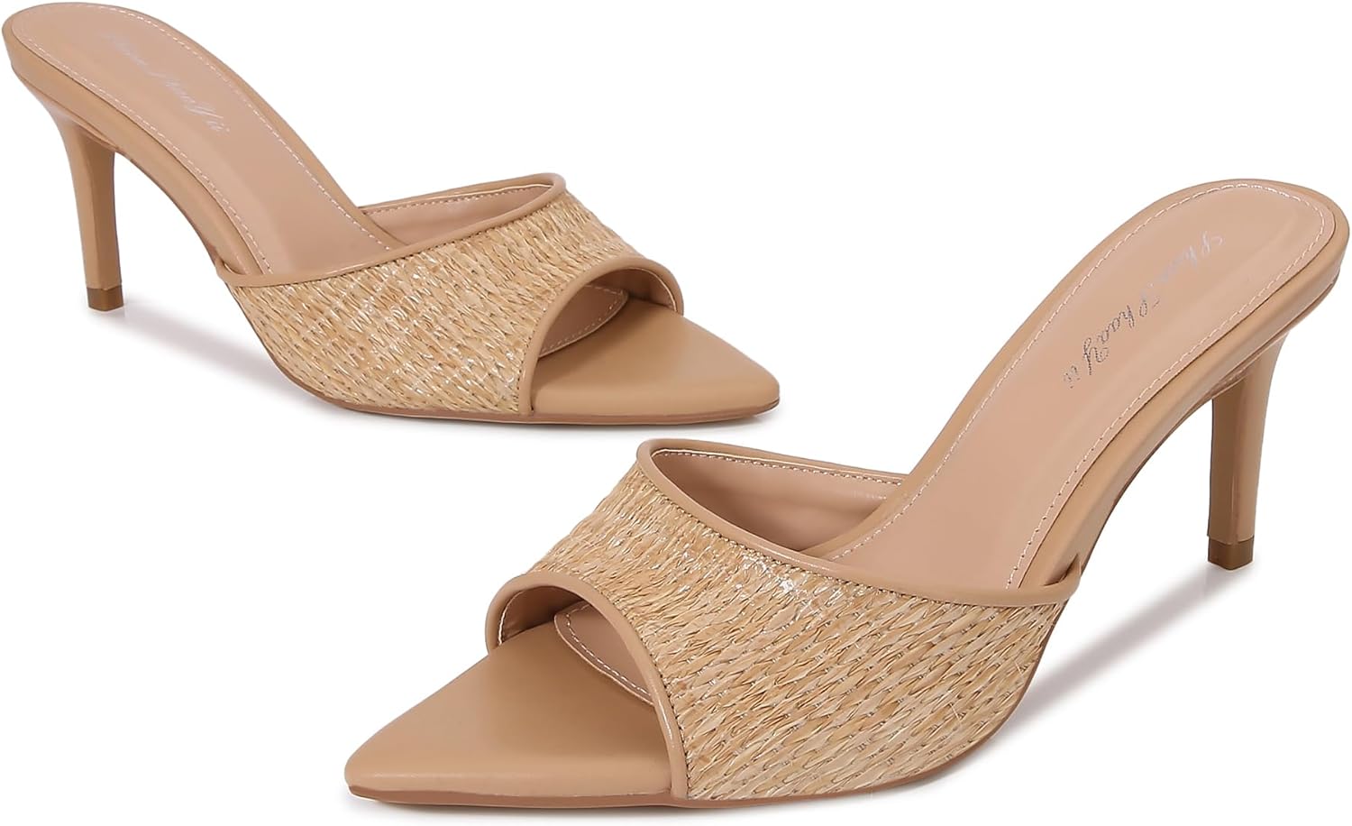 Women Clear Pointed Toe Sandals Stiletto Heels Transparent Strap High Heels Slip on Mules for Women - Image 6