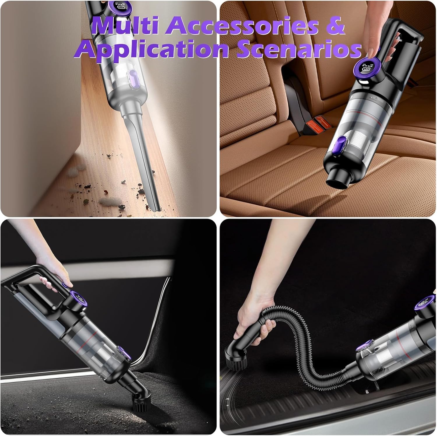 Brushless - Aspirapolvere manuale a batteria 18000Pa, senza spazzole, senza fili, per auto, casa, peli di animali, 64000 rpm