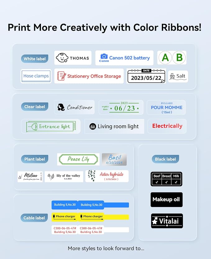 Tinta de etiquetado compatible NIIMBOT, recambio para impresora B18/N1, larga duración, negro miniatura 5
