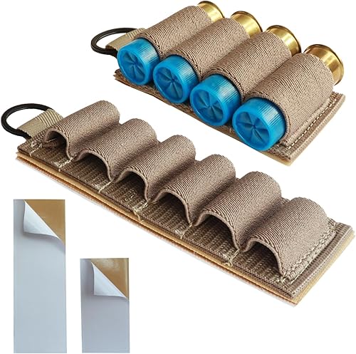 Miniatura 10 de Underalert 12 Gauge Shell Holder, Velcro Shotgun Shell Holder with Adhesive Backing Sticker, Mollle Shotgun Cartridge Card for Buttstock and Side