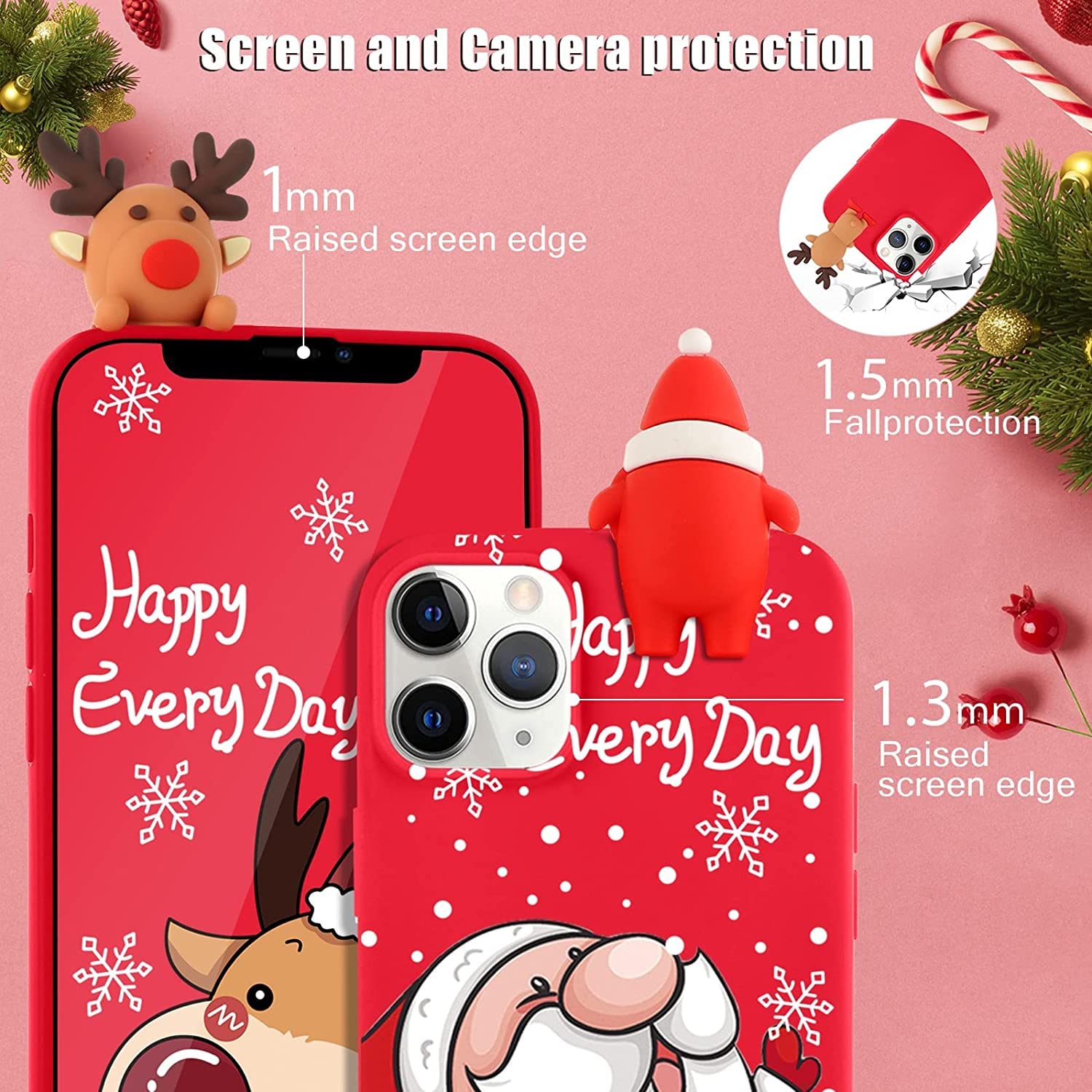 Pnakqil Cover Natale per Apple iPhone 14 Pro Max 6.7, Natalizia
