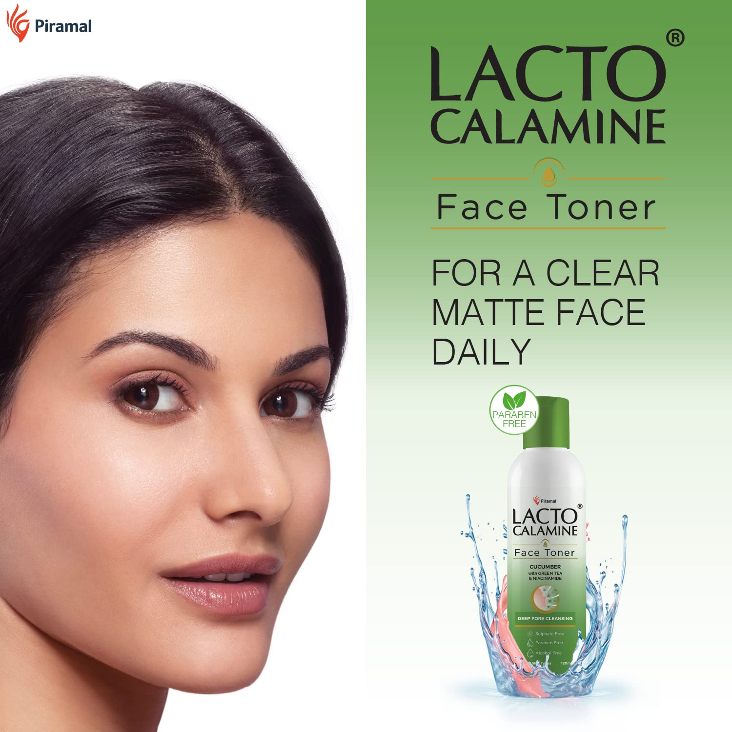 Lacto Calamine Cucumber Face Toner with Green Tea & Niacinamide - 120 ml x Pack of 1 & Lacto Calamine Daily Cleansing Face Wipes with Aloe Vera, Cucumber and Vitamin E (25 wipes) Pack of 1 1