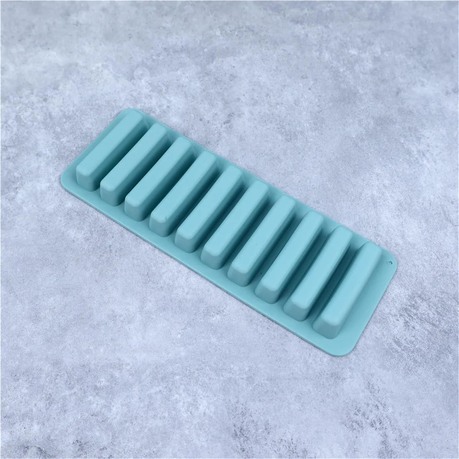 Lot de 3 moules à glaçons carrés en silicone à longues bandes, 10 compartiments