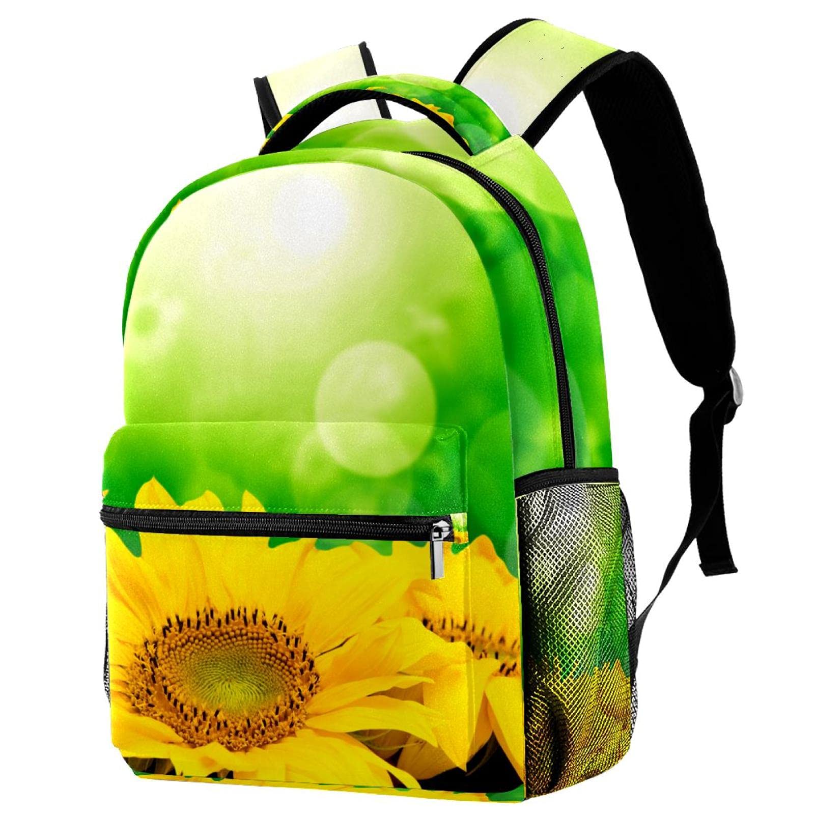 Sac à dos de voyage campus compartimenté motif tournesol jaune - 7