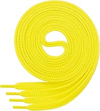 Di Ficchiano 7mm Wide Flat Shoelaces for Trainers and Leather Shoes - Flat Shoelaces Very Tear-resistant - 45 Colours, 60cm - 220cm Length, Polyester