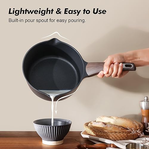 Miniatura 5 de SENSARTE Juego de Cacerolas de 2.0 y 3.0 Cuartos con Tapa, Juego de Ollas de Cocina, Juego de Cacerolas Antiadherentes con Pico Vertedor, Olla de