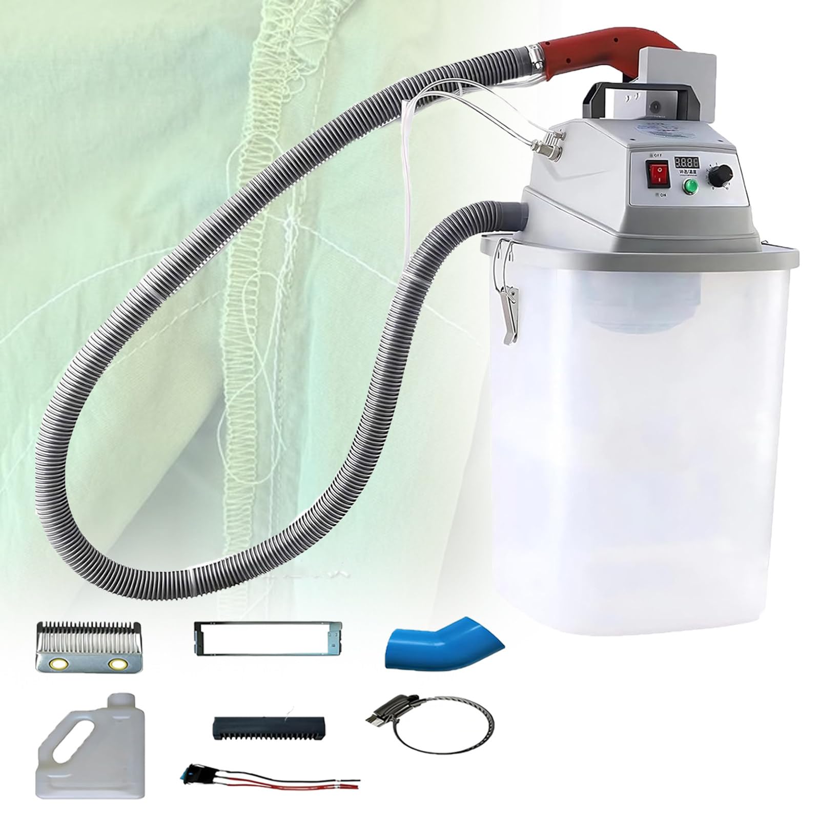 Atwynd Smart Brushless Thread Cutting Machine, Automatic Fabric Thread Trimmer with Stepless Speed Regulation, Intelligent Thread Cutting, Noise Reduction, Includes 30L Square Bucket