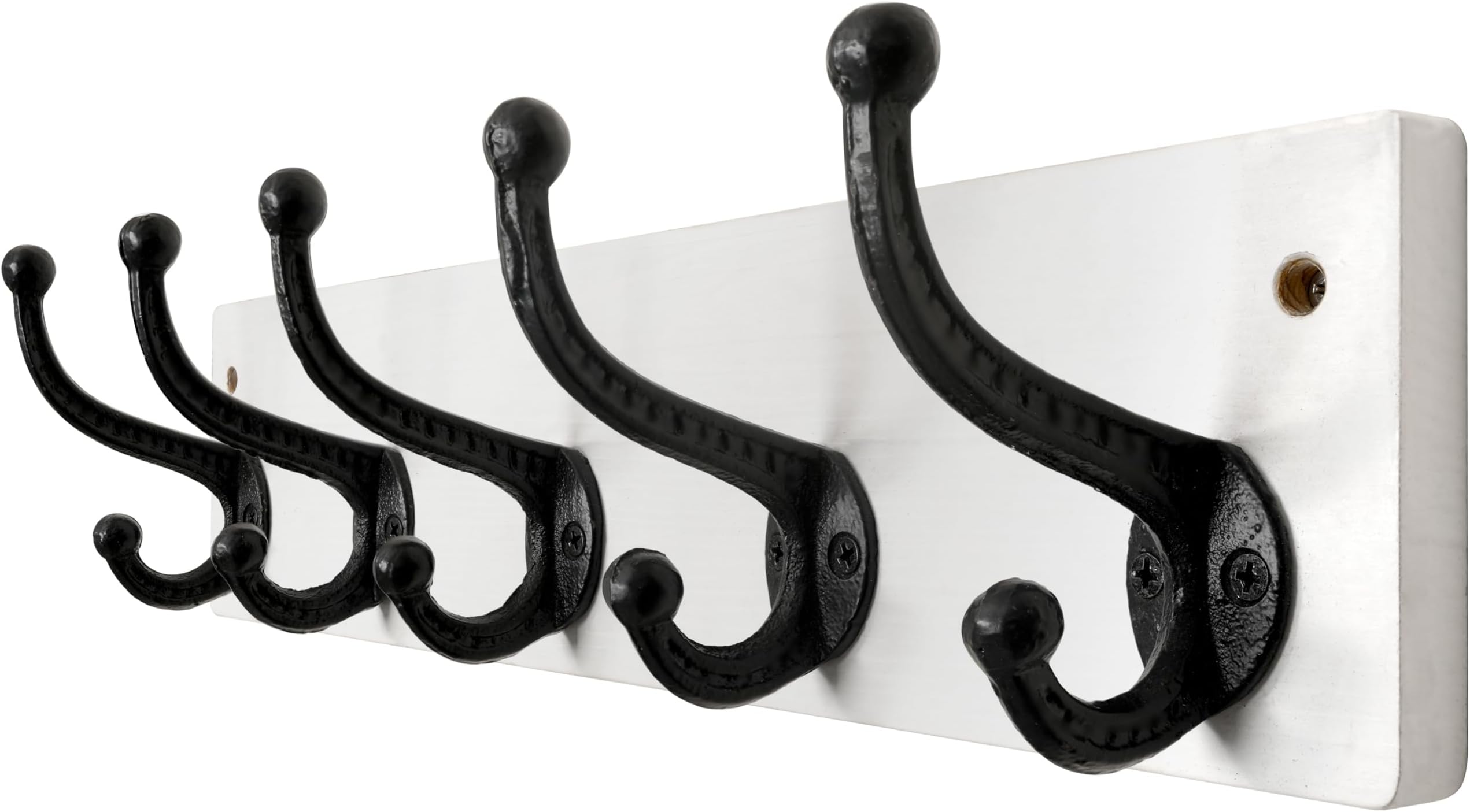 WEBI Rustic Coat Rack Wall Mount,5 Cast Iron Coat Hooks Wall Mounted ...