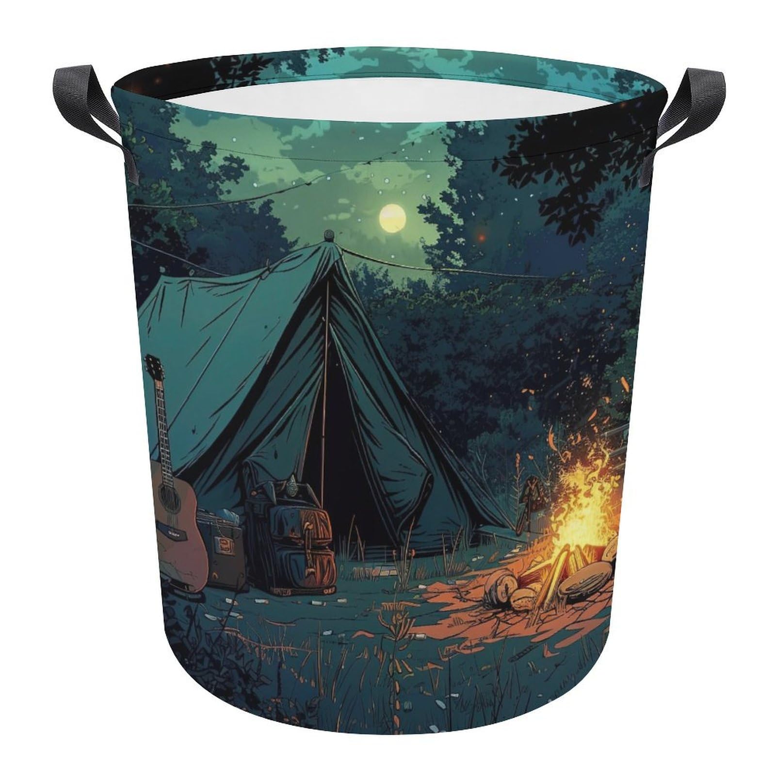 Ronda Cestos Para La Colada Montañas, Viajes, Tienda De Campaña Cubo Ropa Sucia Duradero Ronda Cesta De Lavadero Impermeable Cesta Ropa Sucia Para Habitacion Dormitorio Colegio 34X42Cm