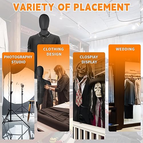 Miniatura 7 de Torso de maniquí de medio cuerpo masculino con forma de vestido de piel de soporte de plástico desmontable altura de 32" - 48" Base de metal de alta