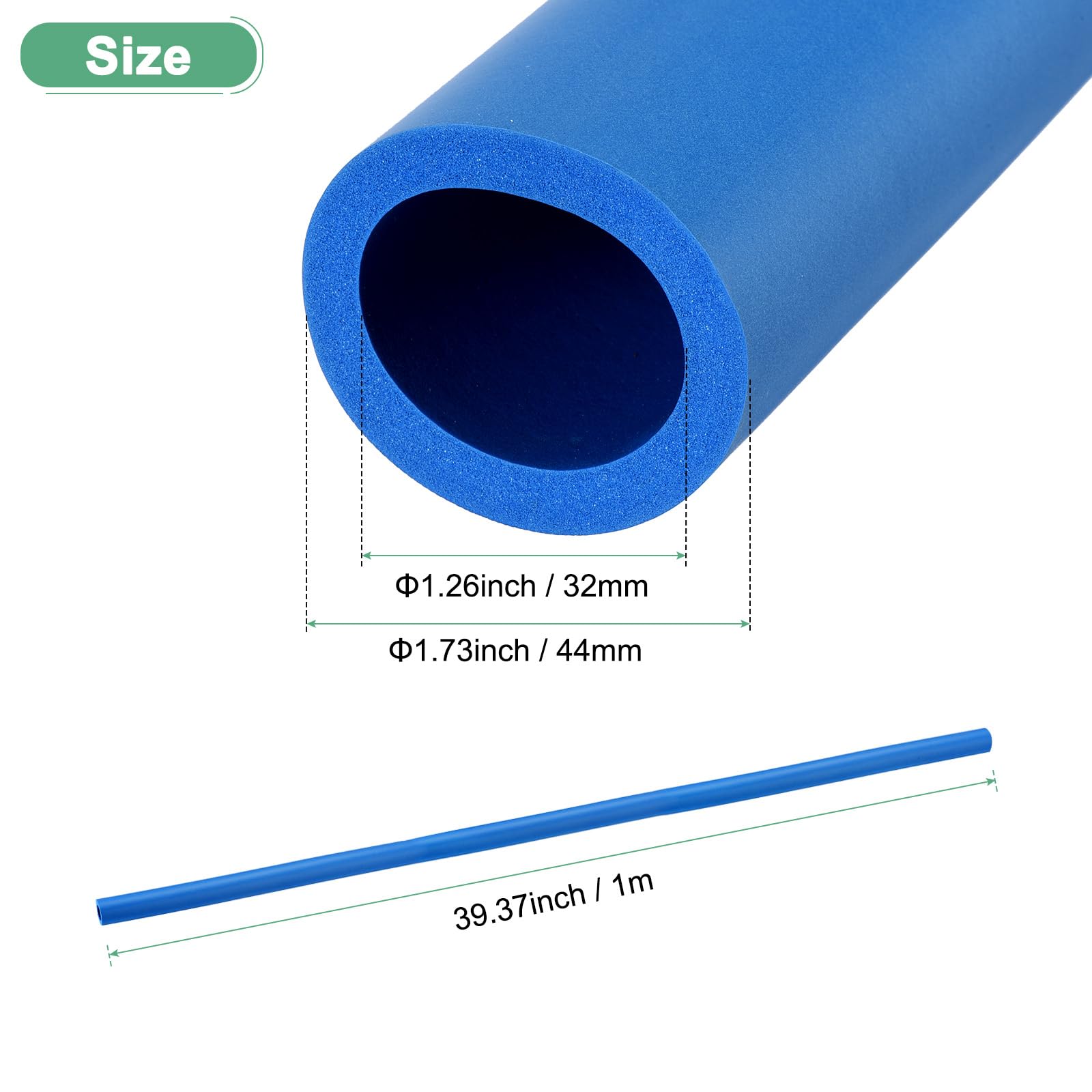 M METERXITY Pipe Insulation Foam Tube, 32mm ID 44mm OD 1m Length - Image 3