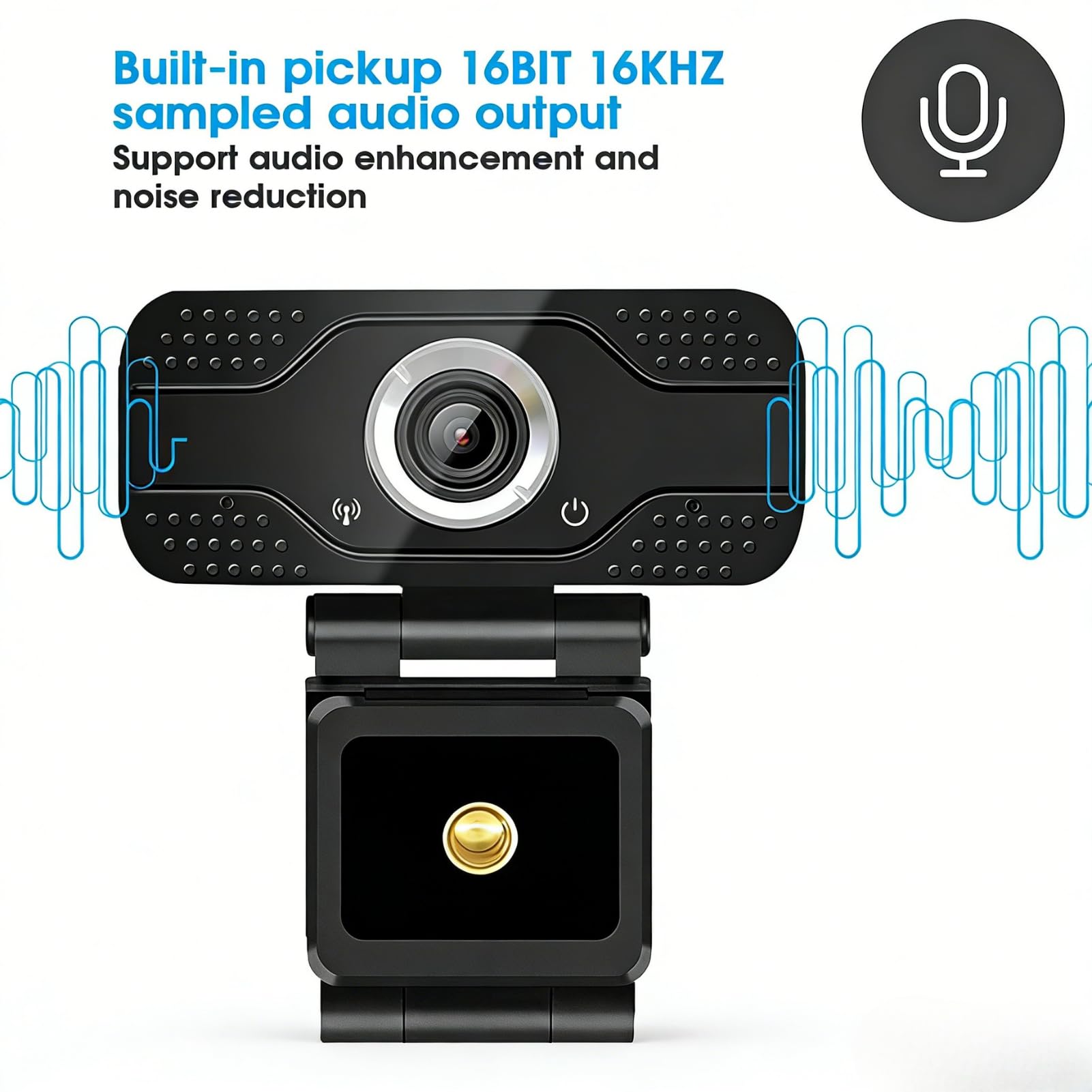 Kamera internetowa USB 1080P z mikrofonem Full HD 1080P 30FPS Plug and Play kamera internetowa do zajęć online, wideokonferencji, czarne tworzywo ABS