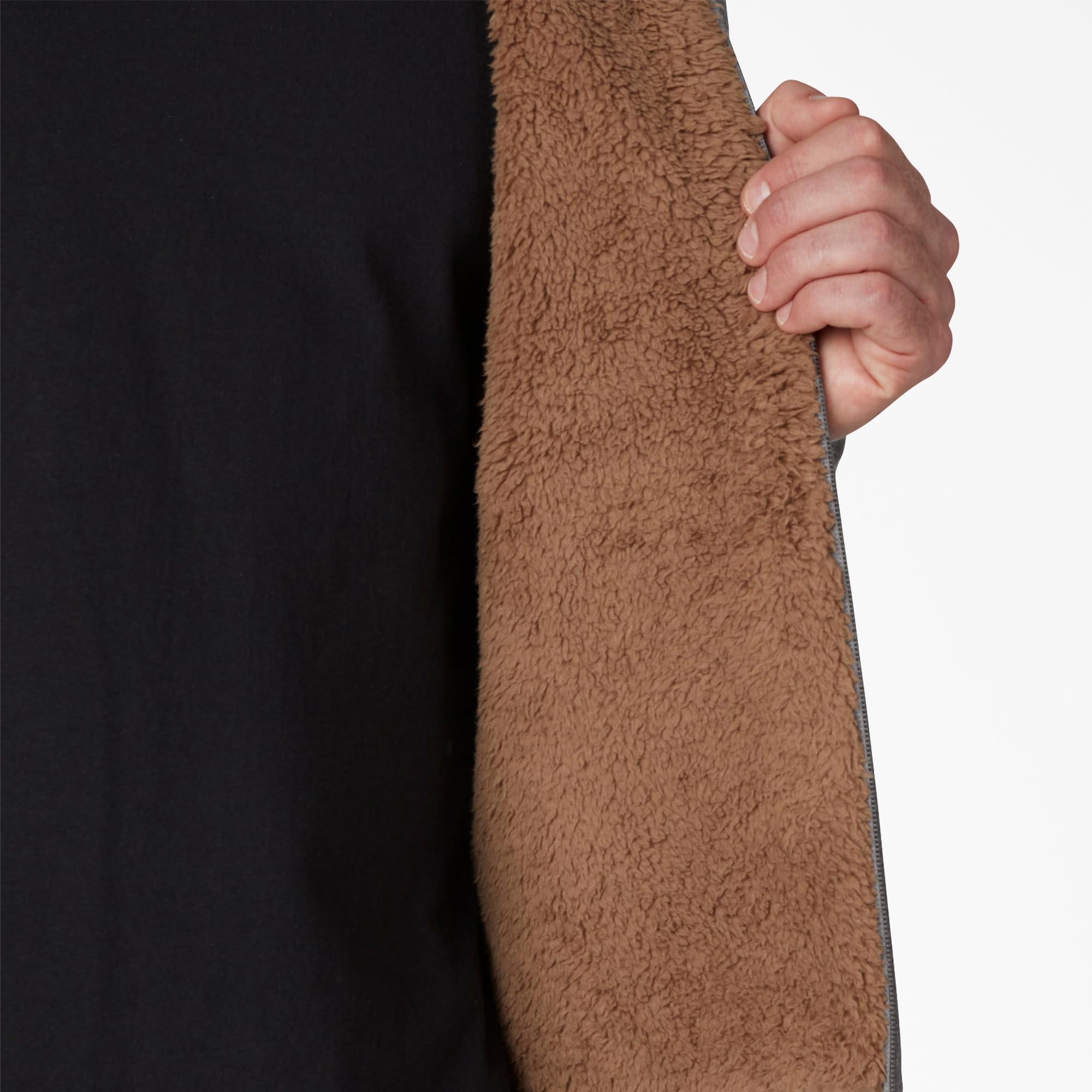 Dickies Męska bluza z kapturem z podszewką, Sherpa, szary (Heather Grey), M