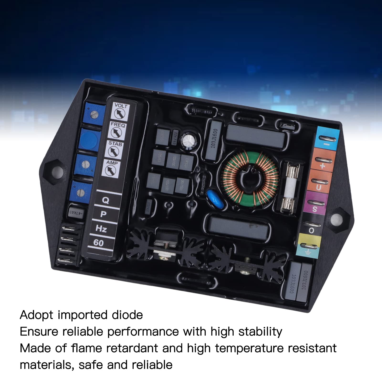 Regulador de Voltaje del Generador M16FA655a AVR Monofásico Trifásico Conjunto de Generador de Placa de Excitación Automática Piezas 170-270 V