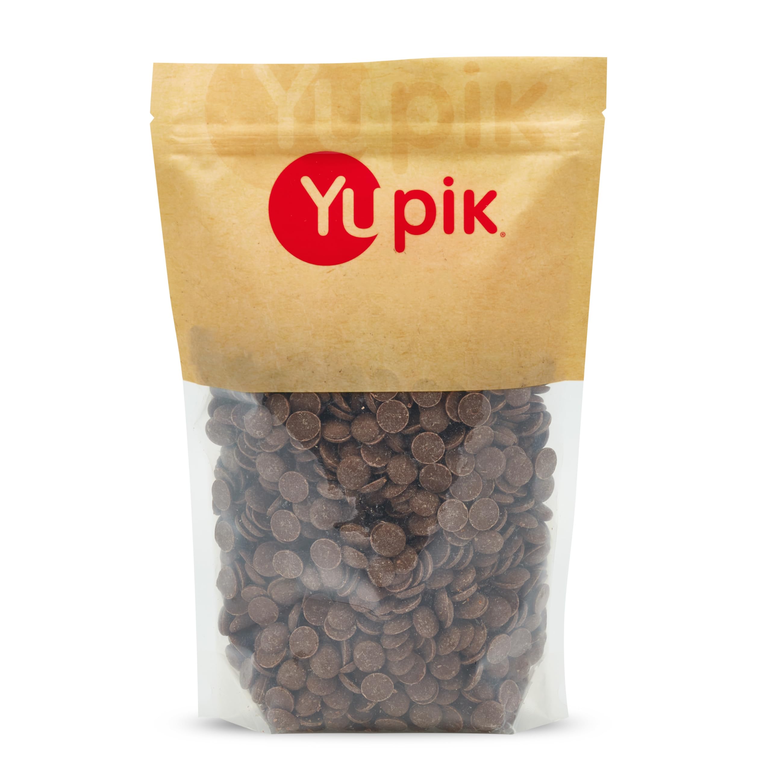 Yupik Milk Chocolate Flavored Wafers, 1 kg, Gluten-Free, Kosher, Milk Chocolate Flavor, Made with Cocoa Powder, Melts Smoothly, Ideal for Snacking, Dipping, Molding, Coating & Baking