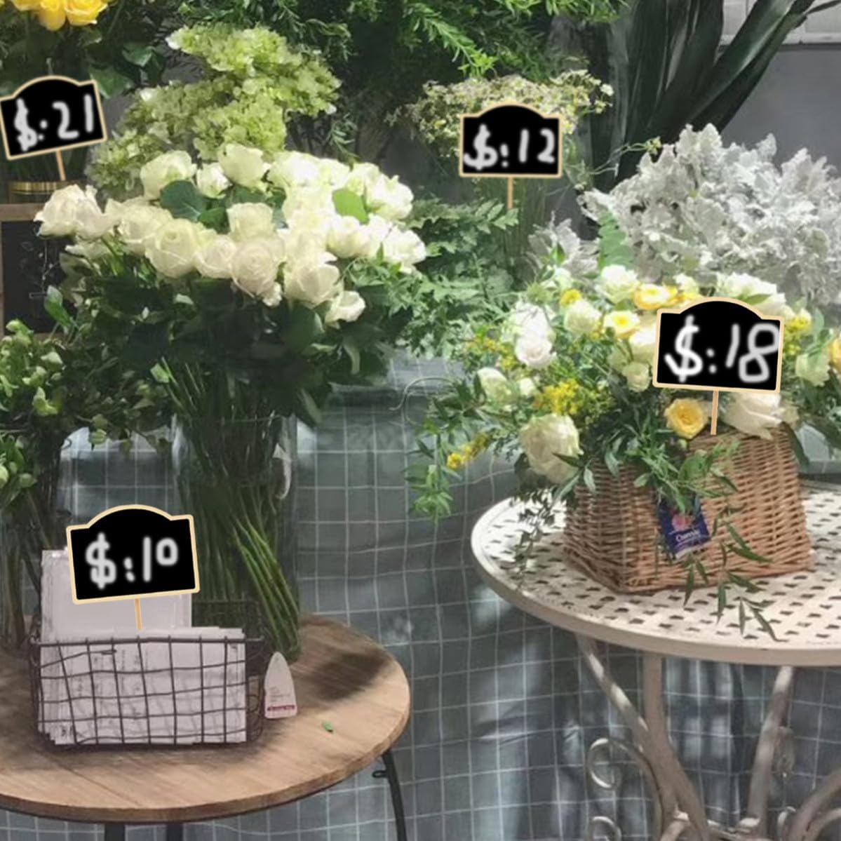 UKCOCO Chalkboard Creative for Arched Signs 20pcs Wooden Mini Garden Decorating, Blackboards for Labeling and Signage, Lightweight Tags and Crafts Flower and Plant