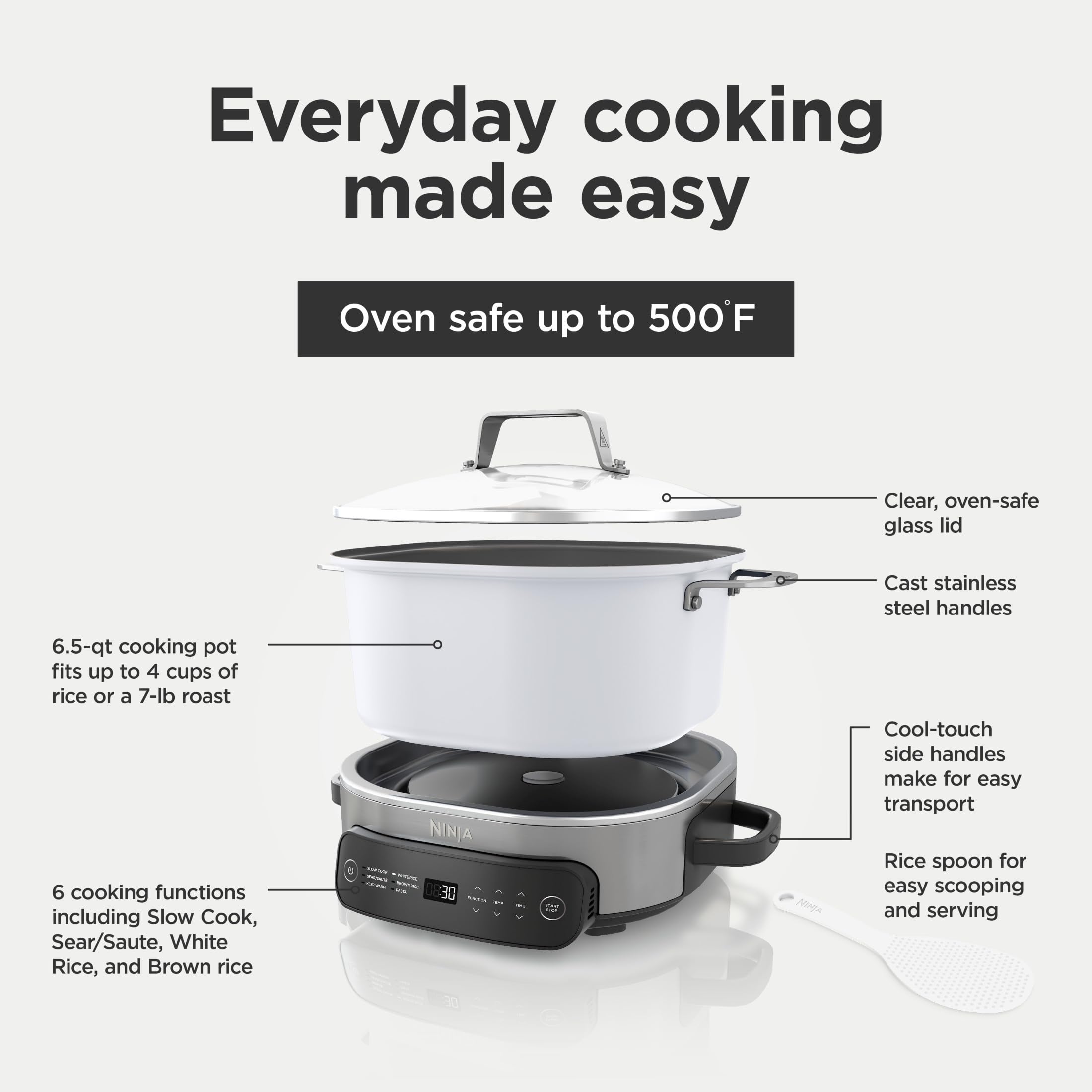 Ninja Foodi 6.5 Qt Possible Cooker, 6 in1 Multi-Cooker, Slow