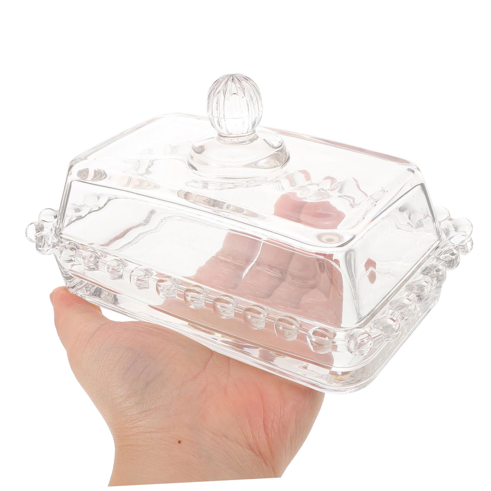 Beurrier Européen en Verre avec Dôme, Plaque à Beurre