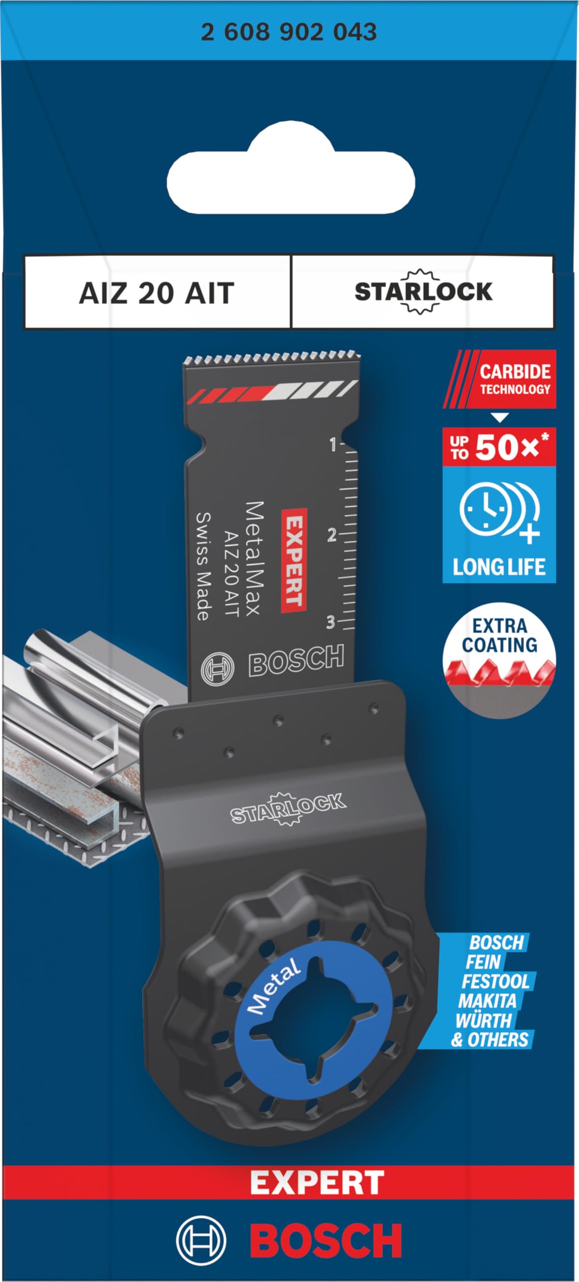 Bosch 1x Lame de scie pour coupe plongeante EXPERT MetalMax AIZ 20 AIT (pour Acier, Acier inoxydable, Largeur mm, Professional Accessoire Outil multifonction)