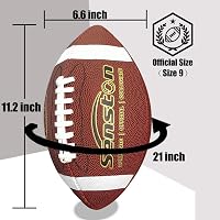 Senston Amerikai Futball Labda 5-ös Méret, Tartós Műbőr Borítás, Puha Fogású, Fiataloknak, NFL Stílusú, Barna 2