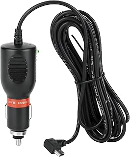 【3.5mロングケーブル / L字型 miniUSB】ドライブレコーダー・ナビ用 シガーソケット電源ケーブル (12V/24V車対応) 3.5メートル miniB L型プラグ 車載機器の隠し配線に最適