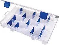 Flambeau Outdoors 4007 Fishing - Inclui 12 divisórias, 24 compartimentos, organizador de iscas de pesca transparente, filtro de tufo com divisórias antiferrugem Zerust