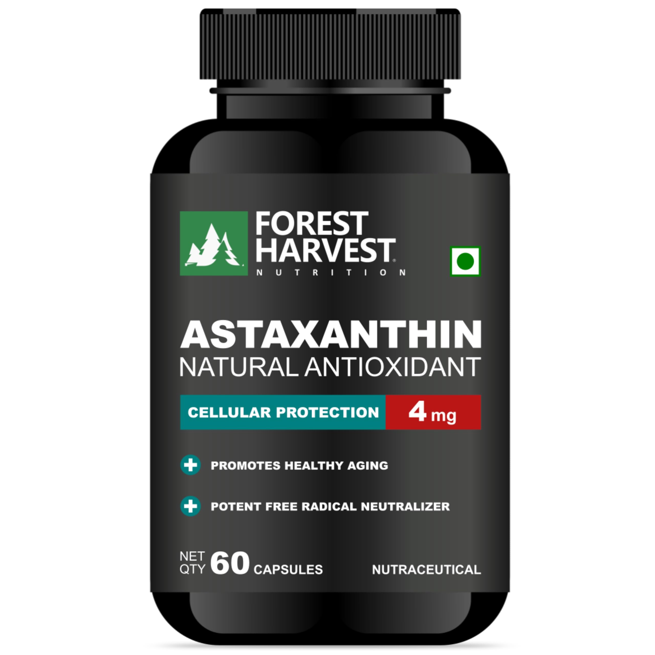 Forest Harvest Nutrition Astaxanthin 4 mg – 60 Capsules | Powerful Antioxidant for Skin, Eye & Heart Health | Supports Immunity & Joint Wellness | Natural Anti-Inflammatory & Cellular Protection-image-25