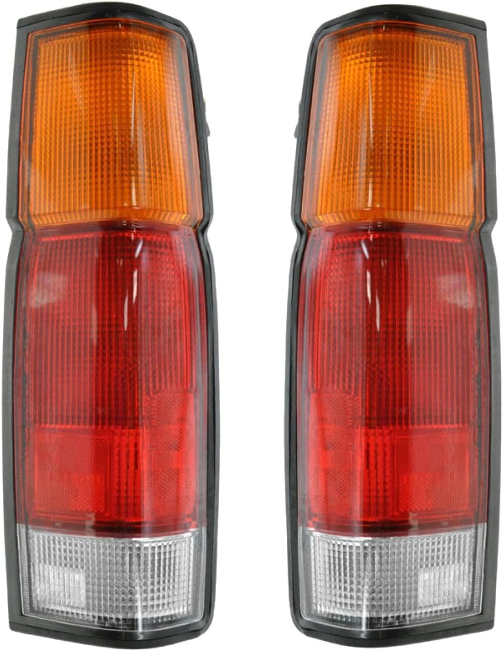 TRQ 2 Piece Driver & Passenger Side Tail Light Assembly Set Compatible with 1986-1994 Nissan D21 Hardbody Pickup 1995-1997 Pickup NI2800103 NI2801103