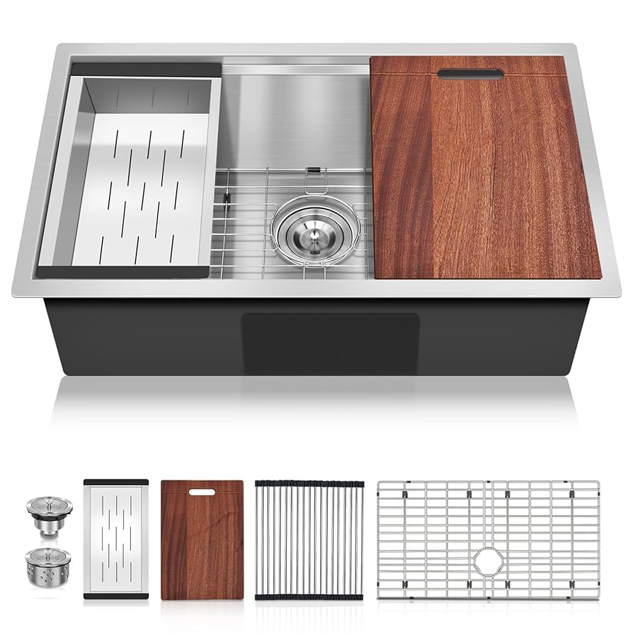 Tysun 32x19 Undermount Kitchen Sink, 32 Inch Kitchen Sink 16