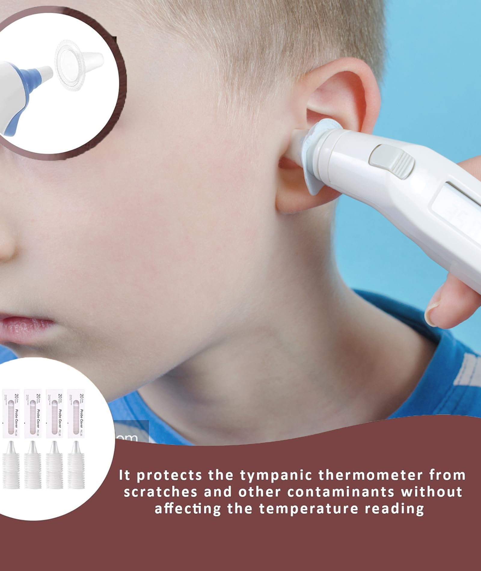 Disposable Ear Thermometer Covers, Hygienic Probe Covers for Accurate Temperature Measurement, Compatible with Various Ear Thermometers, Ideal for Home and Clinic Use (80) - Image 5 thumbnail
