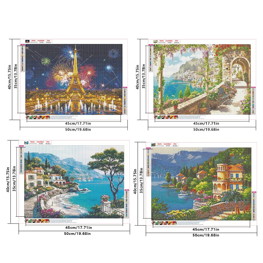 MytaYt 4 Pezzi 5D Diamond Painting Kit Completo 5D DIY Diamond Art Painting Kit Completo Aurora Delle Quattro Stagioni Diamond Painting Bambini pour Decorazione Murale, 30x40 cm