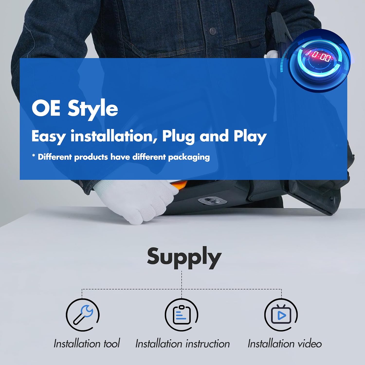 Left Driver Side Mirror Replacement Glass for Jeep Grand Cherokee 2013-2020 and Dodge Durango 2014-2019 - Heated Mirrors, Blind Spot Detection, Backing Plate, Review Mirror Indicator