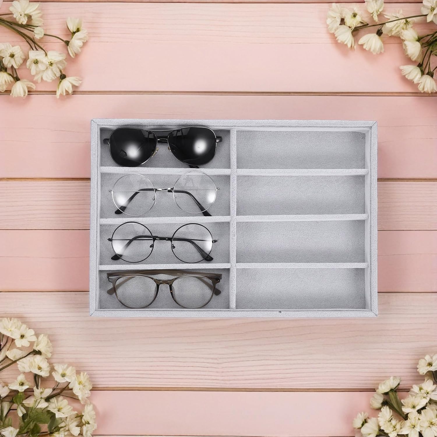 Jewelry Board Lint, Presentation Material Density Elegant and 2pcs - compartment Tray for Easy Access Universal Fit Drawers Countertops for Bracelets and Precious Items image 5
