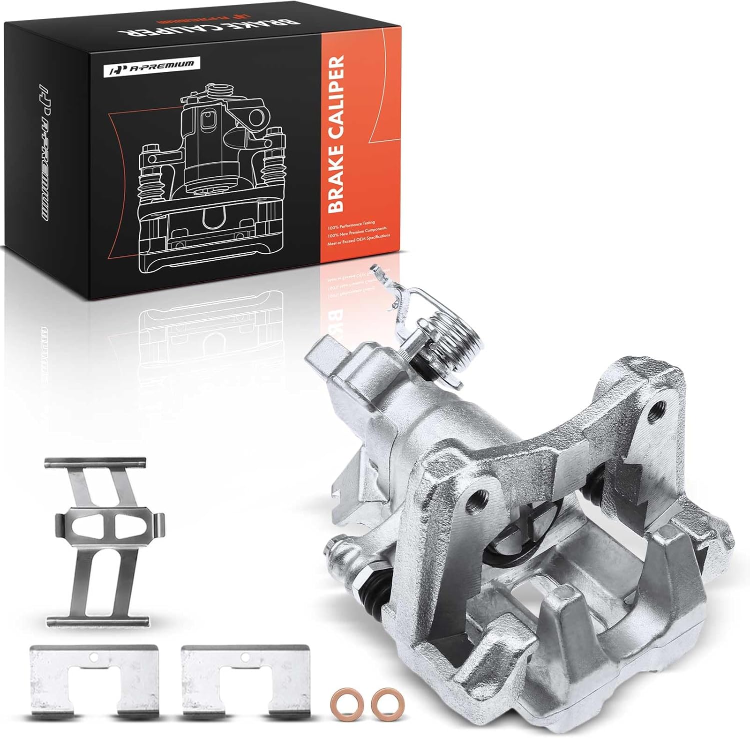 A-Premium Disc Brake Caliper Assembly with Bracket Compatible with Select Suzuki Models - Kizashi 2010 2011 2012 2013, L4 2.4L - Rear Left Driver Side