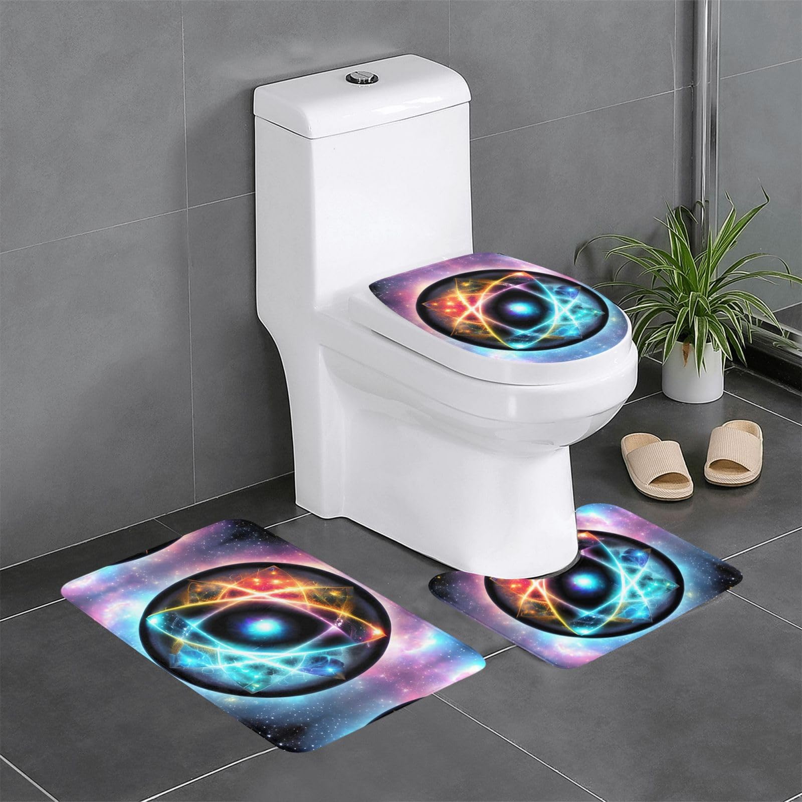 Tapis de salle de bain antidérapants lot de 3 absorbants et sécurisés pour WC