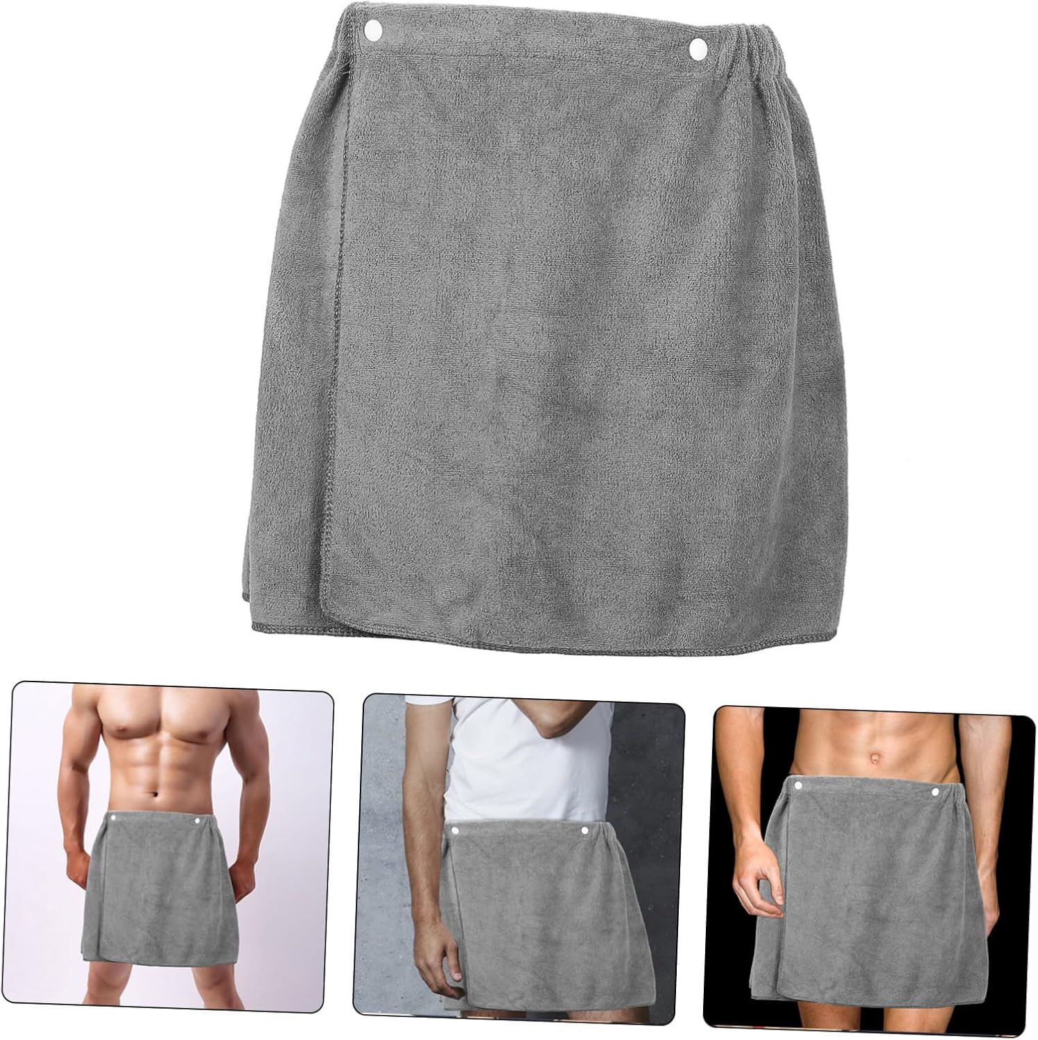 4pcs Creative Men Bath Towel Absorbent Fiber Shower Towel Soft Microfiber for Beach Pool Home Use Warm Comfortable Grey