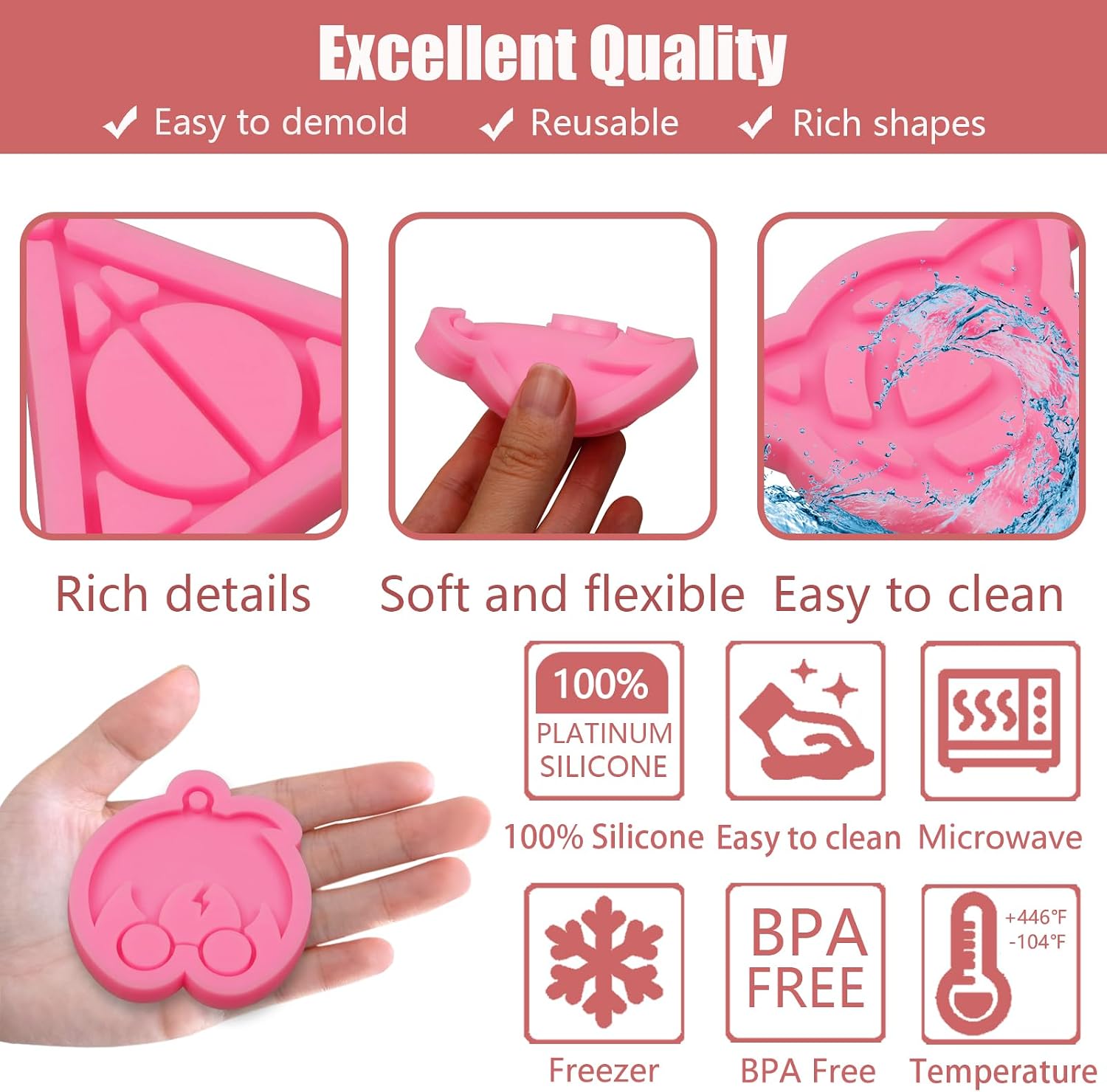 Glossy Magic Boy Keychain Silicone Mold 4 Pcs, Castle Epoxy Resin Casting Molds Shiny Anime Magic Symbol Silicone Molds for DIY Crafts, Necklace, Pendant, Decorations with Key Chains
