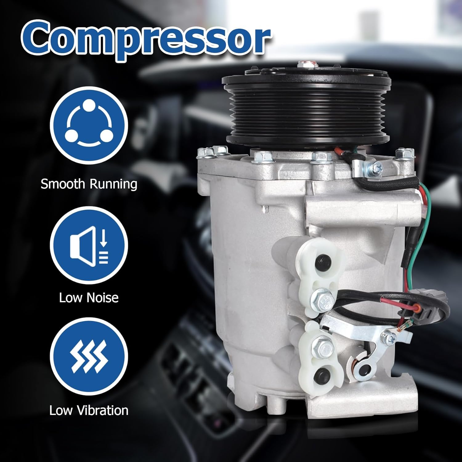 WFLNHB A/C Compressor CO 10663AC Replacement for Honda CR-V 2002-2006 2.4L