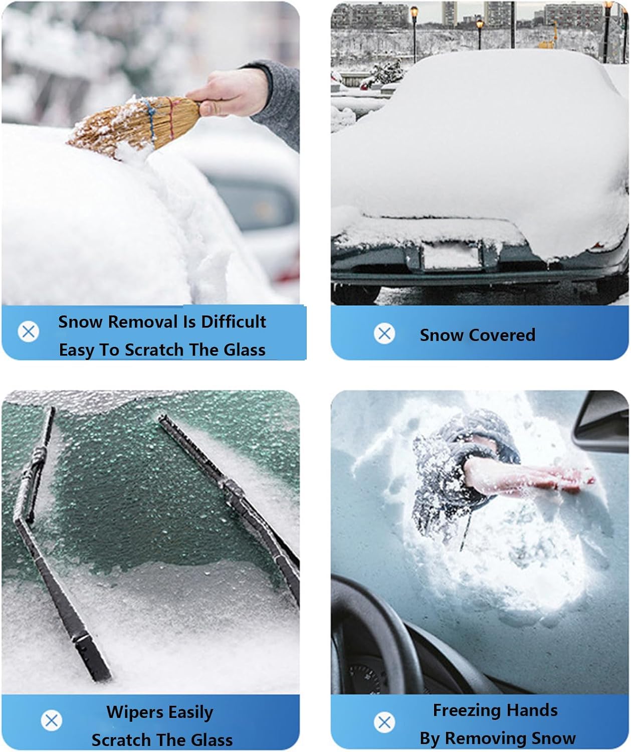 Car Windshield Snow Cover for Toyota RAV4 2024-2025 XA70, Winter Frost Guard Windshield Cover, Thickness Ice Snow Protector Covers with Side Mirrors Cover