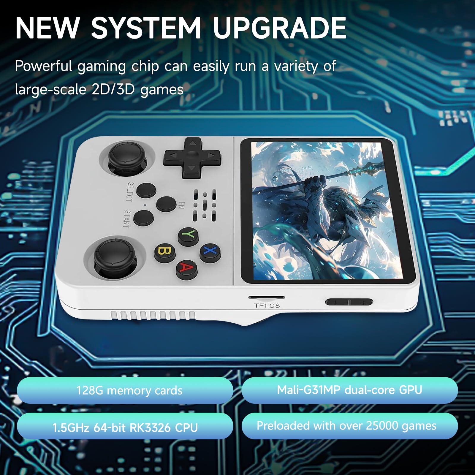 R36S Retro Handheld Games Console, 25,000+ Classic Games Portable Pocket Video Player with 3.5 Inch HD Screen, 128G TF Card - Image 4