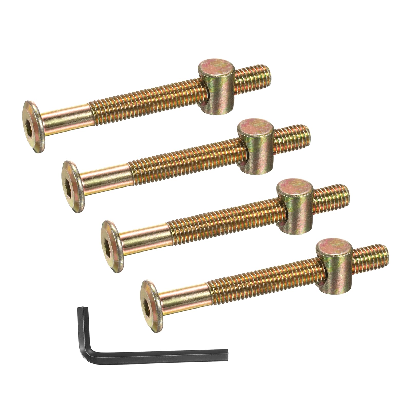 PATIKIL 4 Set Bunk Bed Bolts and Nuts Kit, M8x75mm Furniture Bolts Hex Drive Socket Cap Hardware Replacement for Beds Headboards Chairs