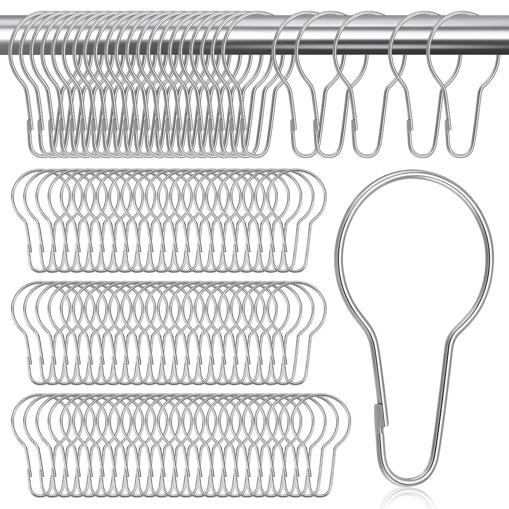 400 Crochet de Rideau de Douche Anneaux de Rideau de Salle de Bain Clips de Suspension Crochets de Douche Réutilisables Anneaux en Métal Petits pour Tringles de Salle Bain Chambre Cuisine