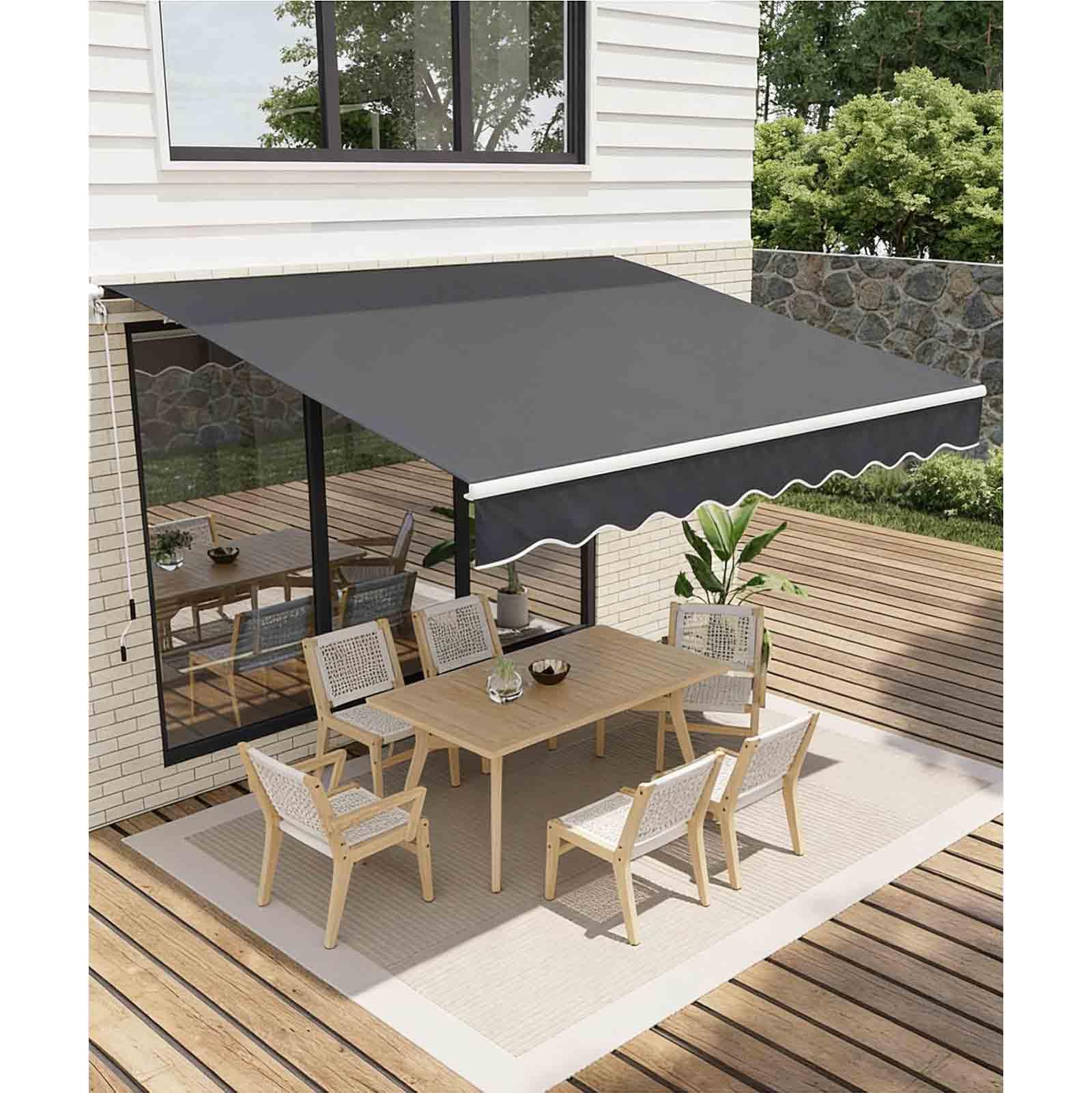 (Only Cloth) 2.0m 2.5m 3.0m 3.6m 4m 5m Awning Fabric Replacement Fabric, Waterproof Oxford with Valance Durable With Uv Protection, for Courtyard, Balcony, Restaurant,002,4x3m(13x10ft)